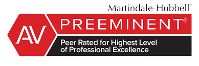 AV Preeminent — Martindale-Hubbell Peer Rated for Highest Level of Professional Excellence